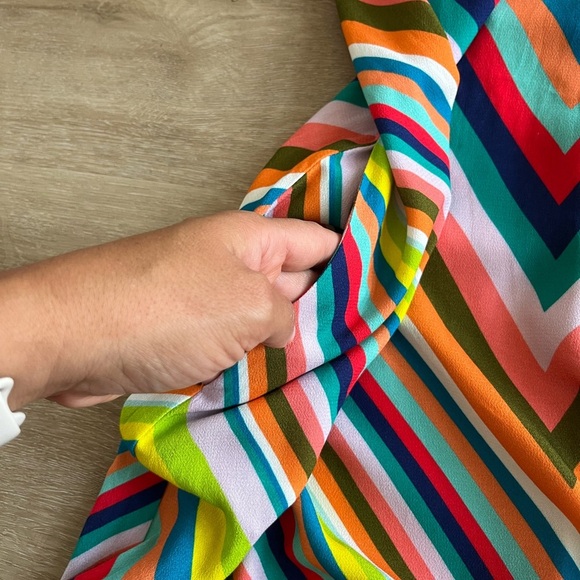 Trina Turk Multicolored Rainbow Dress Coverup Open Back SZ L - Picture 4 of 9